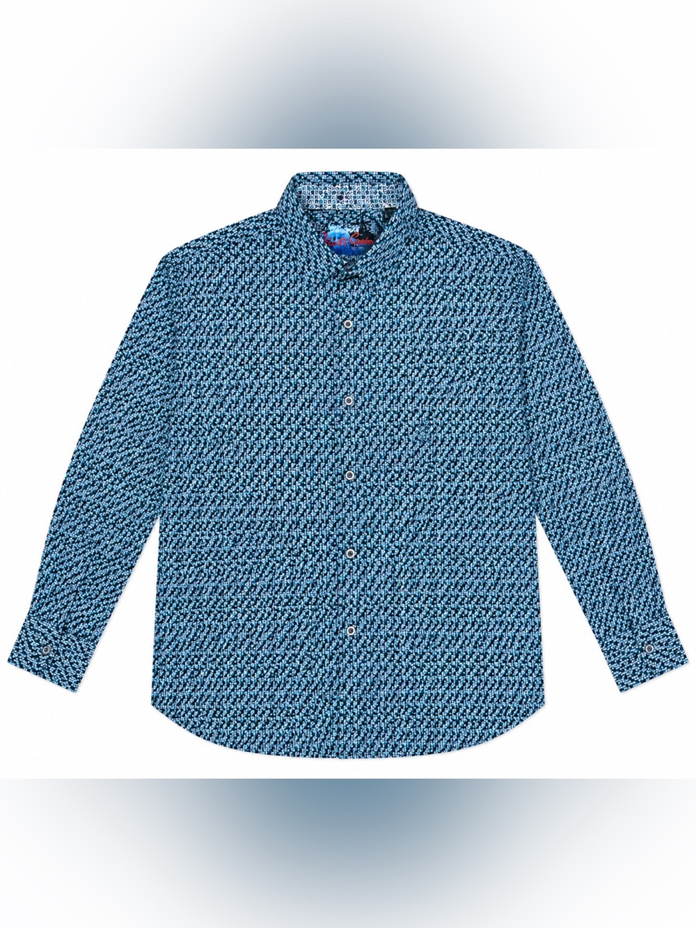 Robert Graham Shirt Flip Cuff Geometric Embroidery Long Sleeve